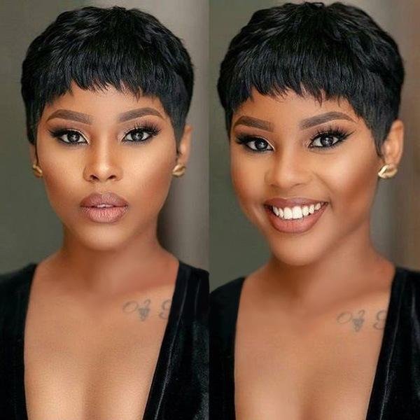 Glueless Wig With Elastic Belt|🔥Lace Frontal Human Hair Short Pixie Cut Wavy Wigs Layered Hair US Mall Lifes