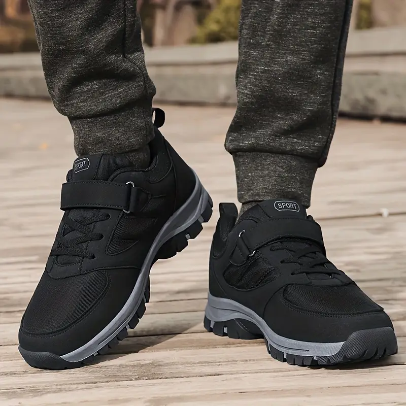 mens breathable casual shoes with hook and loop fastener comfy soft sole sneakers for outdoor jogging spring and summer details 2