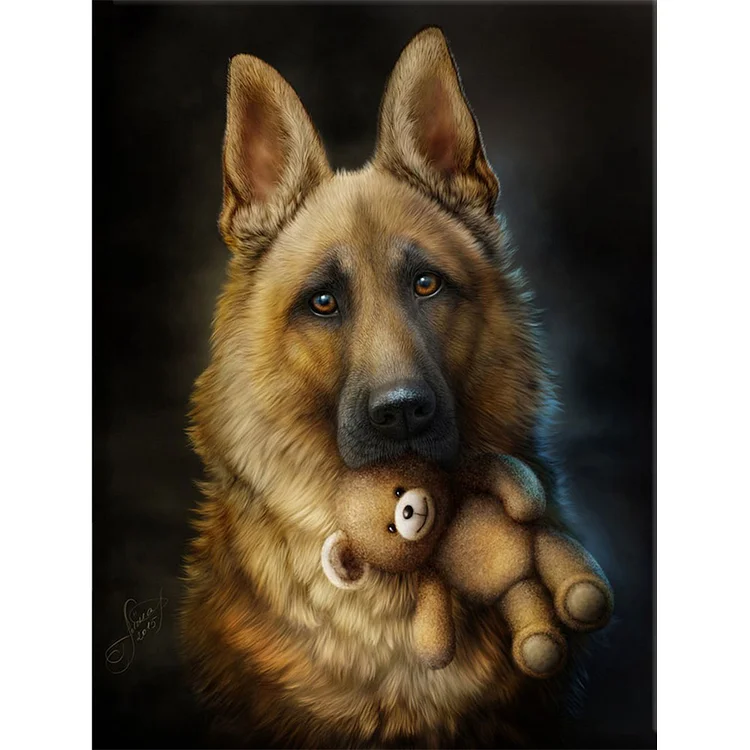 DIY - German Shepherd 11CT Stamped Cross Stitch 40*50CM