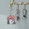 6Pcs chien double face - 5d bricolage artisanat porte-cl&eacute;s