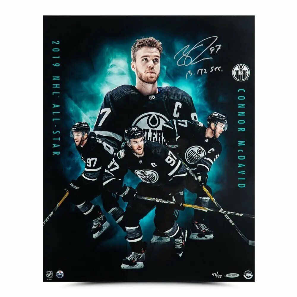 Connor McDavid Autographed 16X20 Photo Poster painting 2019 All-Star