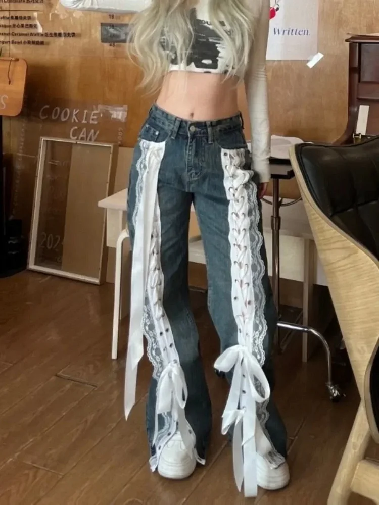 Lace-Up Gothic Commuter Denim Pant