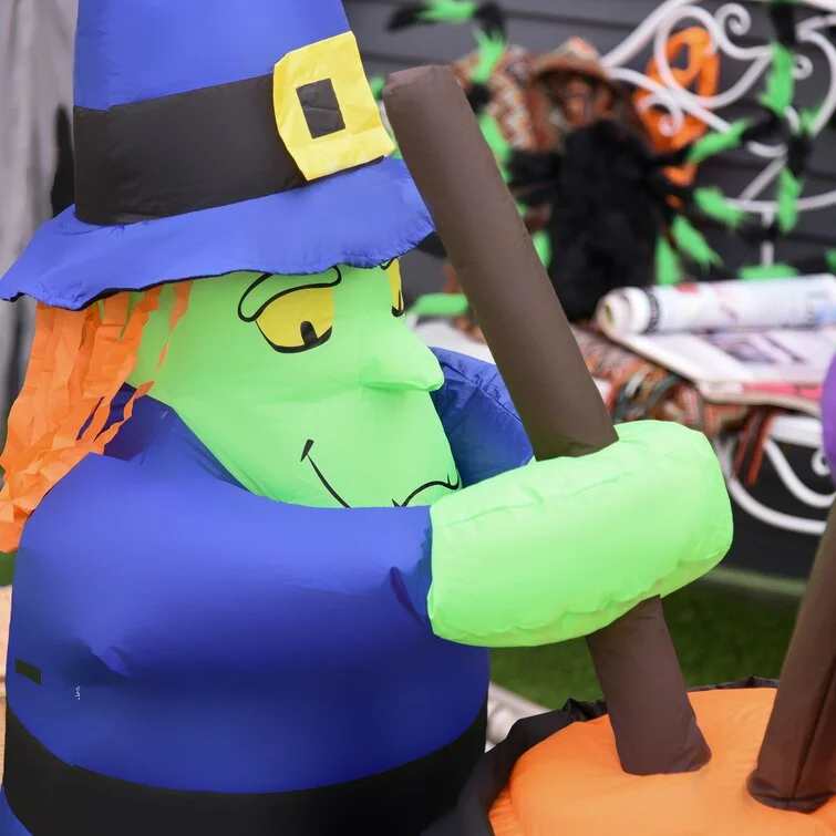 Outdoor Air-blown Brewing Witches with Cauldron Halloween Inflatable