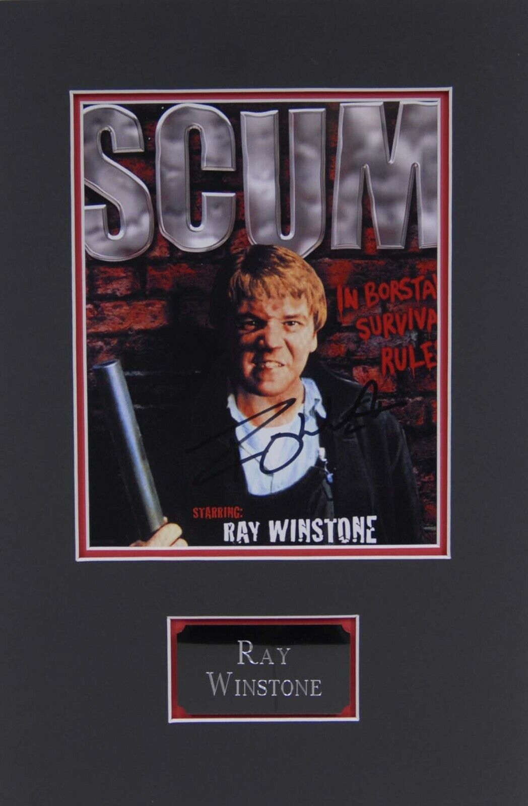 Ray WINSTONE SIGNED Autograph Signed 10x8 Mounted Photo Poster painting AFTAL COA Scum Carlin