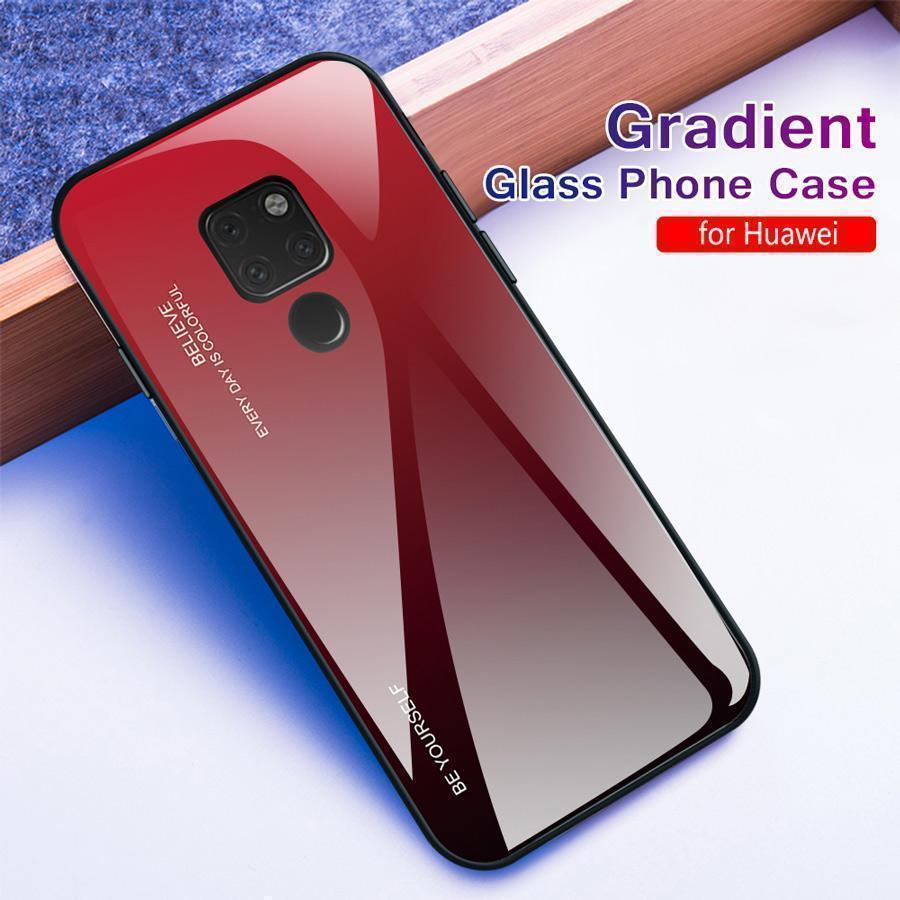 Gradient Tempered Glass Back Anti-scratch Protective Case for Huawei Mate 20 20Pro 20Lite