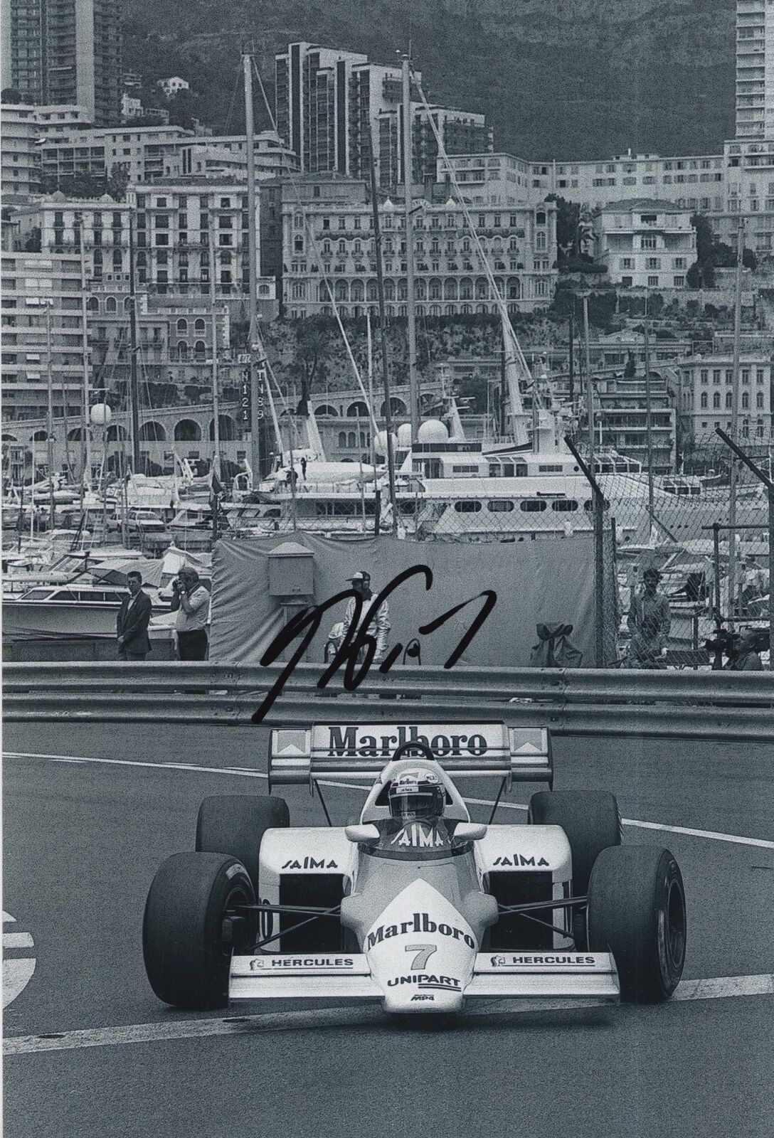 Alain Prost Hand Signed Honda Marlboro McLaren 12x8 Photo Poster painting F1 4.