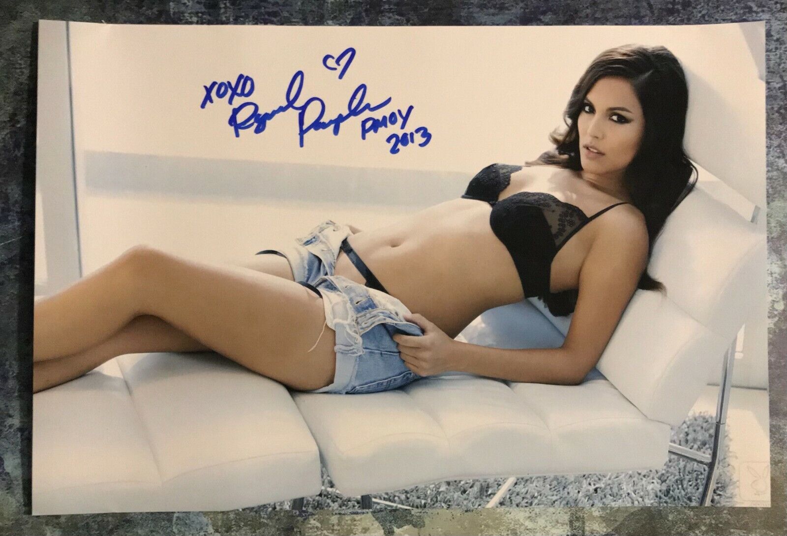 GFA Sexy Playmate of the Year * RAQUEL POMPLUN * Signed 12x18 Photo Poster painting R5 COA