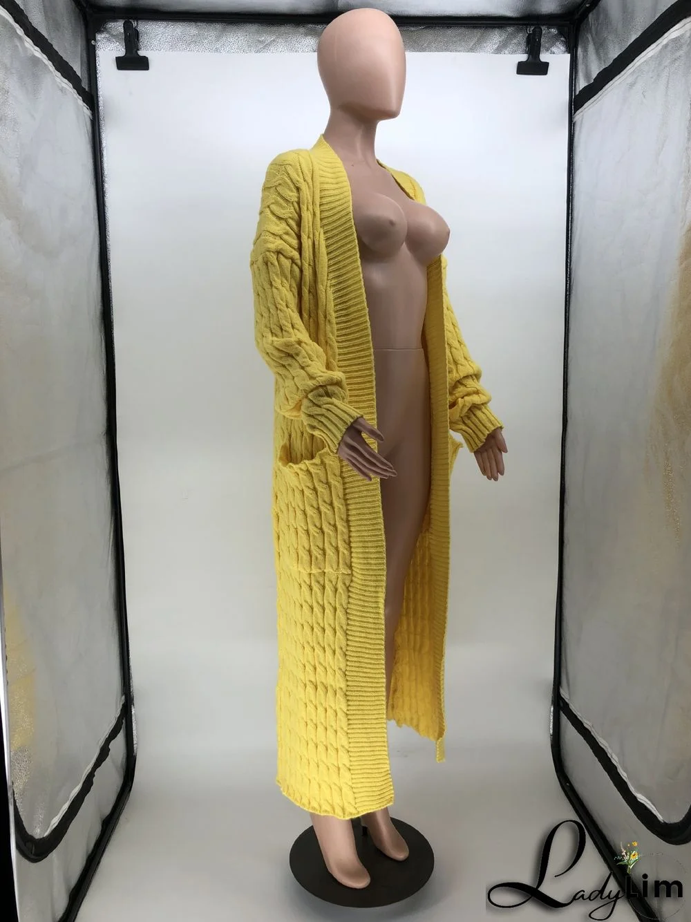 Women Winter Long Sleeve Plush Long Sweater Jacket