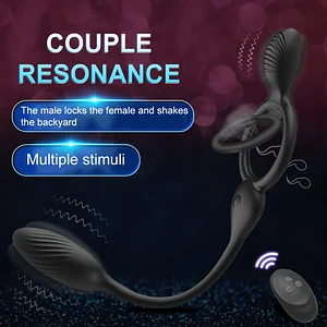 Levi - Wireless Remote Control Double Penis Rings G Spot Massager For Couples