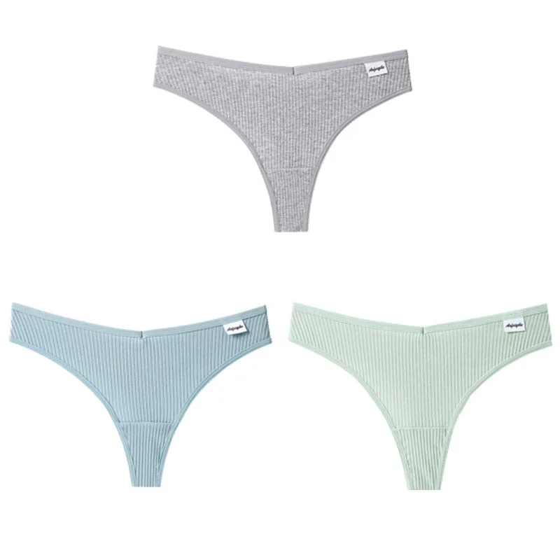 CINOON 3Pcs/Lot V Waist Cotton G-String Thong Panties String Underwear Women Briefs Sexy Lingerie Pants Low-Rise Ladies Intimate