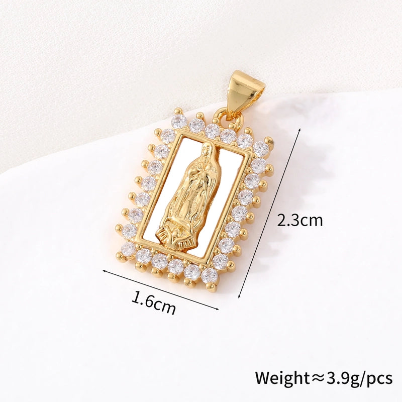 1 Piece 18*25mm 21 * 24mm 23*26mm Copper Geometric Virgin Mary Pendant Jewelry Accessories