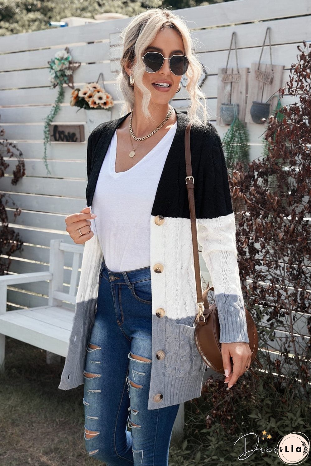 Cozy Cable Knit Button-Front Long Sleeve Cardigan