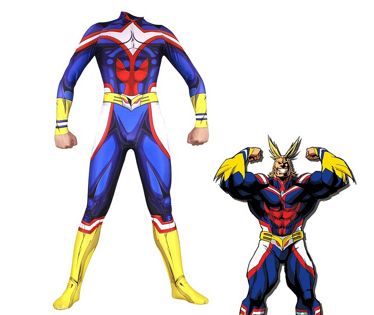 Mayoulove My Hero Academia All Might Cosplay Costume Kids Adults Bodysuit Halloween Fancy Jumpsuits-Mayoulove