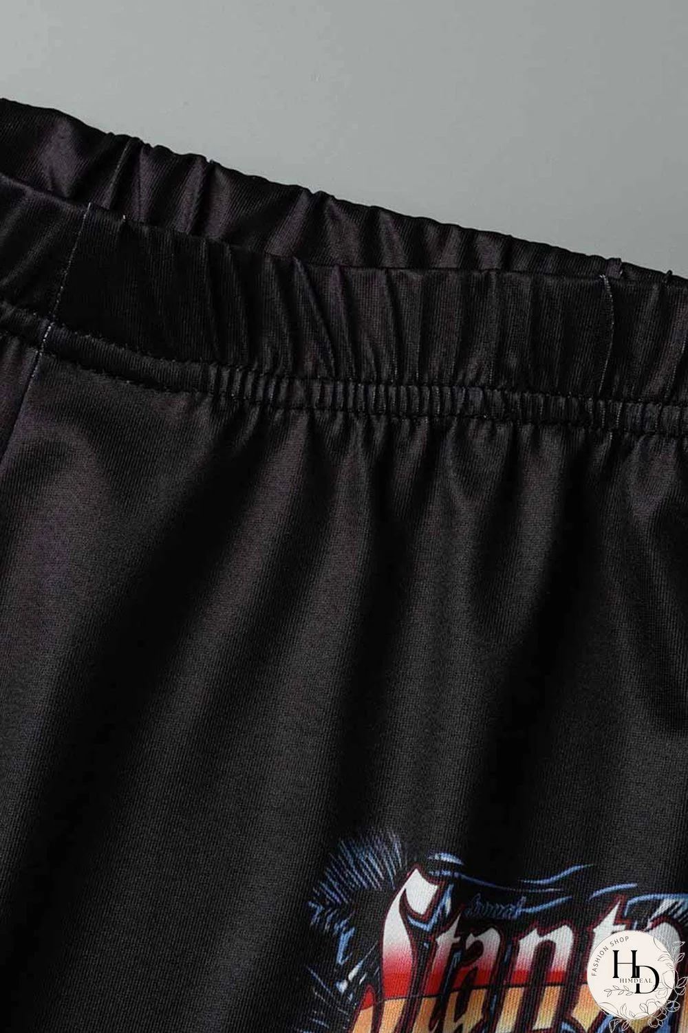 Colour Fashion Casual Print Basic O Neck Short Sleeve Two Pieces