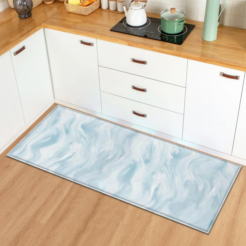 Marble Kitchen Carpet Absorbent Mat Doormat for Entrance Door 3D Wood Grain Pattern Bedroom Hallway Long floor mat Anti-Slip Rug