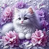 Cats And Flowers-Full Round Diamond Painting 30*30CM