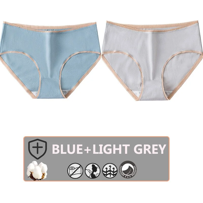 FINETOO 2PCS/Set Cotton Panties Women Sexy Underwear For Girl Lingerie Lady Cute 8 Solid Candy Colors Pantys Woman Female Briefs