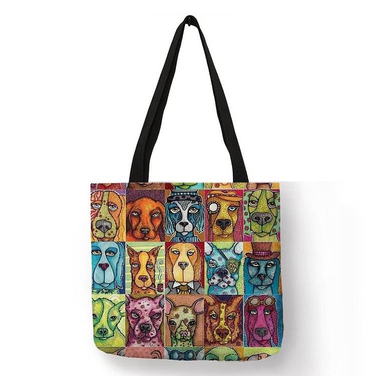 Dog Collage - Linen Tote Bag