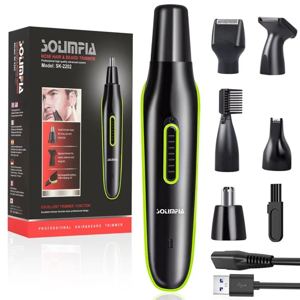 SUPTREE Electric Nose Hair Eyebrow Beard Trimmer Razor for Men Rechargeable Shaver