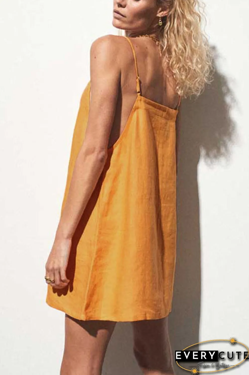 Minimalism Linen Slip Mini Dress