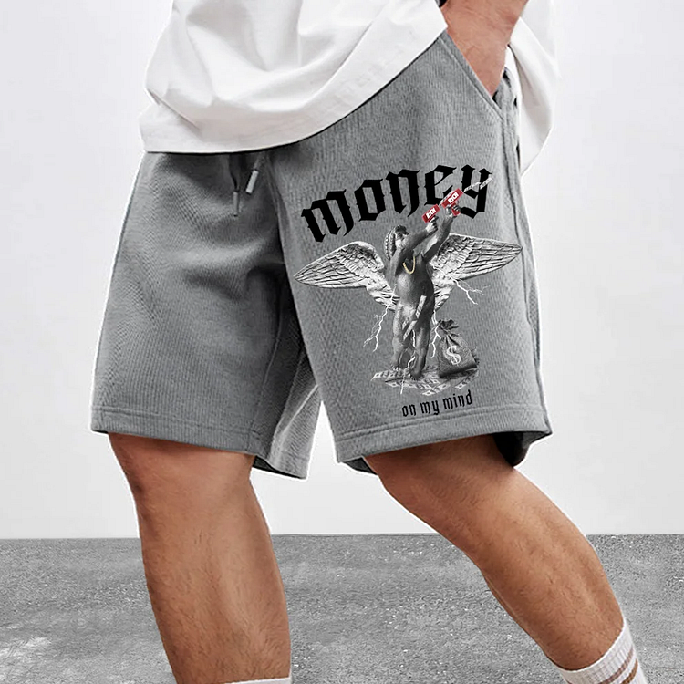 Sopula Angel Money Drawstring Side Pocket Sweat Shorts