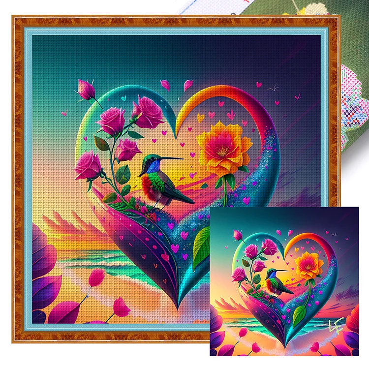 Love Flowers And Birds 11CT Stamped Cross Stitch 40*40CM