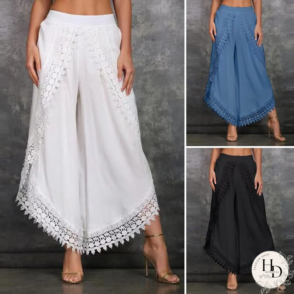 Summer Irregular High Waist Pantalon Fahion Lady Casual Pants Women's Long Pants Wide Leg Pants