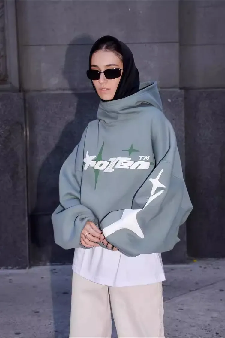 Star Letter Graphic Print Hoodie