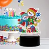 DIY Diamond Painting 7 Color Night Light Lamp Home Decoration Ornament Gift Kit(Christmas Snowman)