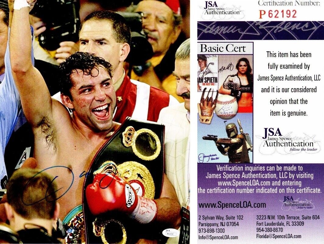 Oscar De La Hoya Signed Autographed Boxing 11x14 inch Photo Poster painting + JSA Certificate