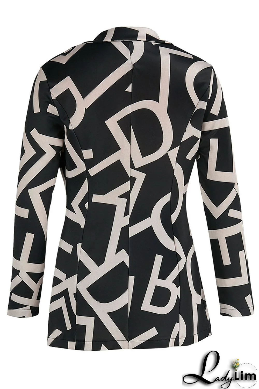 Camel Casual Print Patchwork Buttons Turn-back Collar Long Sleeve Two Pieces