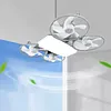 Screw in Ceiling Fan with Light with 3 Adjustable Color Modes Drone Inspired Led Ceiling Fan Light with Extension Rod & Remote Control for Bedroom Living Room Office