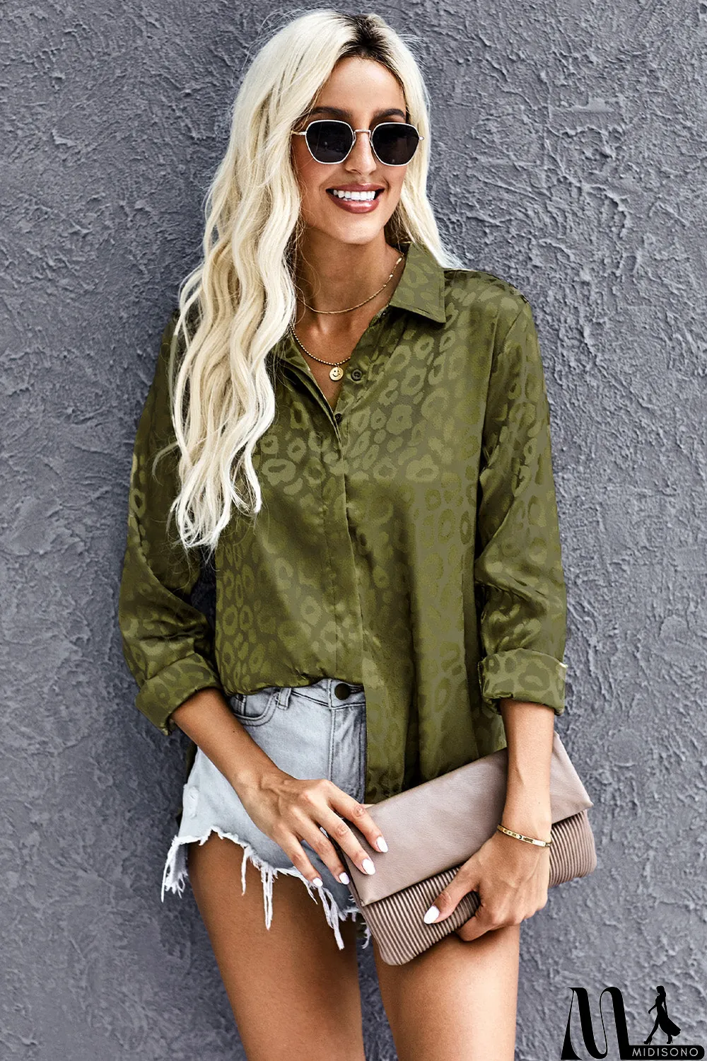 MidiSono - Embossed Button Shirt