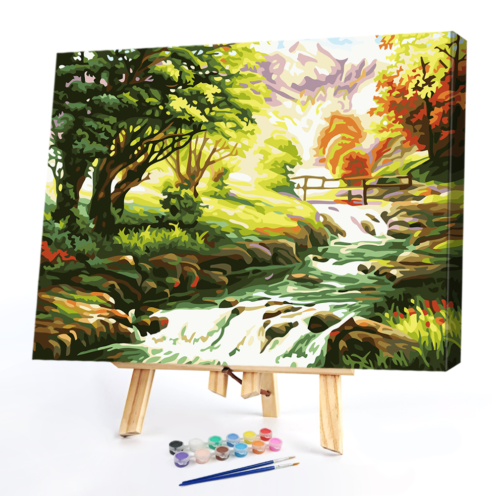 

40x50cm - Paint By Numbers Stream Tree, 501 Original