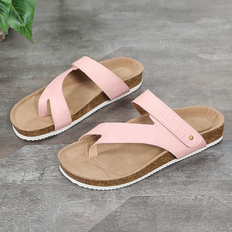 Yyvonne Sandals Women's Spring And Summer Fashion Casual Press Multi-Color Flat Bottom Women's Outer Wear Clip-To-Slips Half Slippers