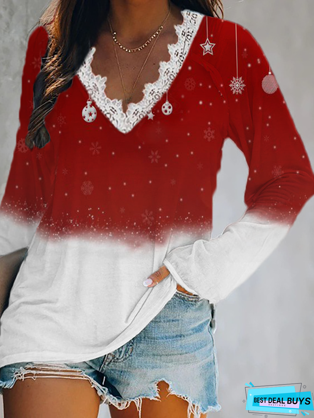 Plus size Christmas Casual Tunic T-Shirt