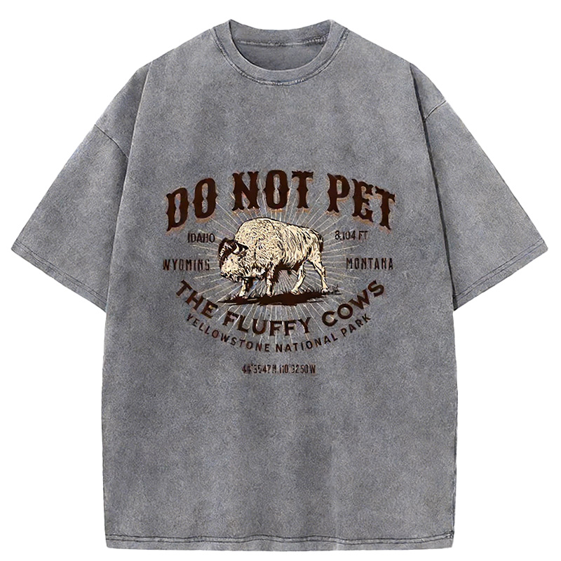 Fluffy Cows Funny Washed T-shirt artswardrobe