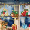 9pcs DIY Double-Sided Rhinestone Acrylic Diamond Painting Christmas Tree Pendant(Christmas animals)