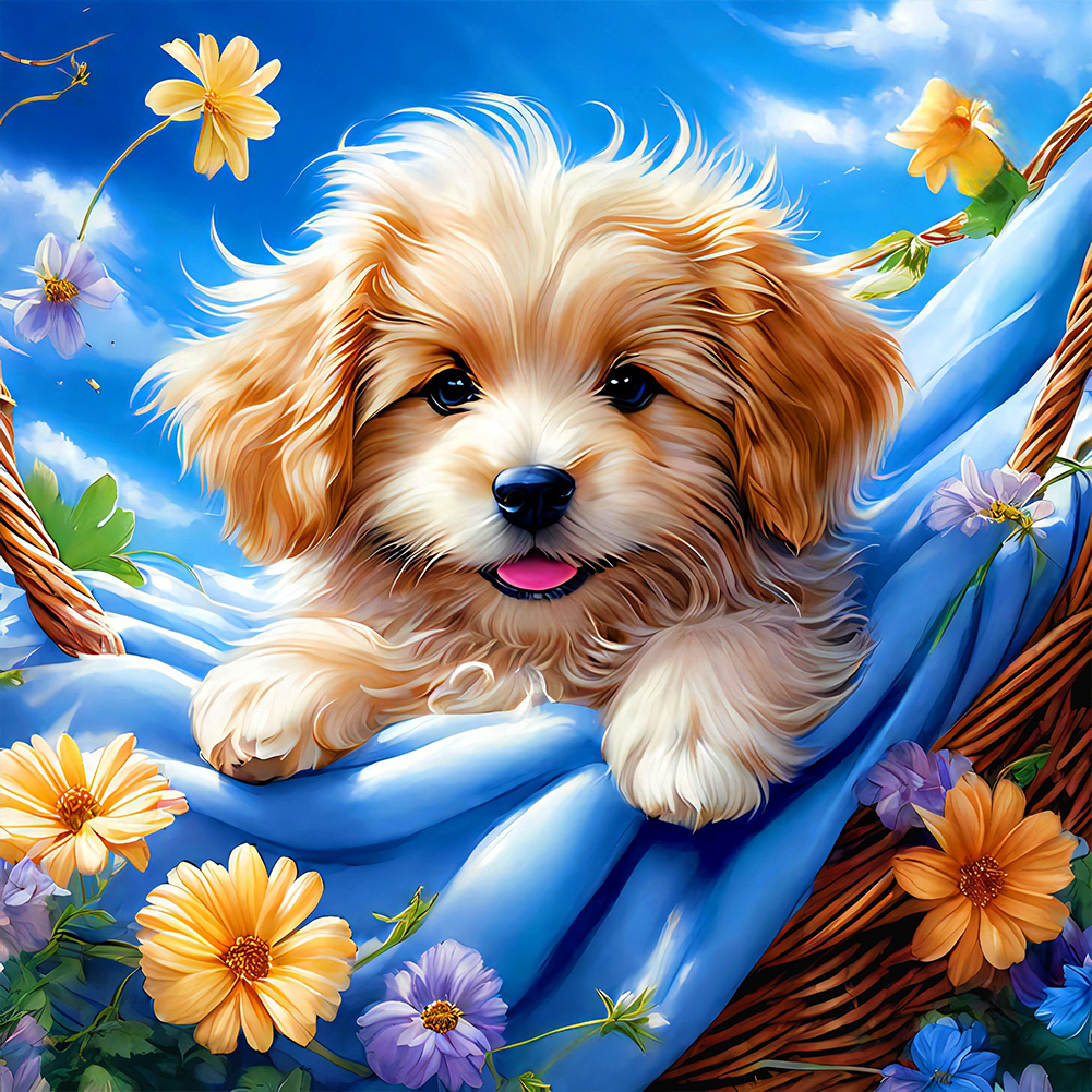 Dog 40*40cm(canvas) full round drill diamond painting