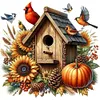 Red Bird Pumpkin Cottage-11CT Stamped Cross Stitch 40*40cm/15.75*15.75in tapestrymarket