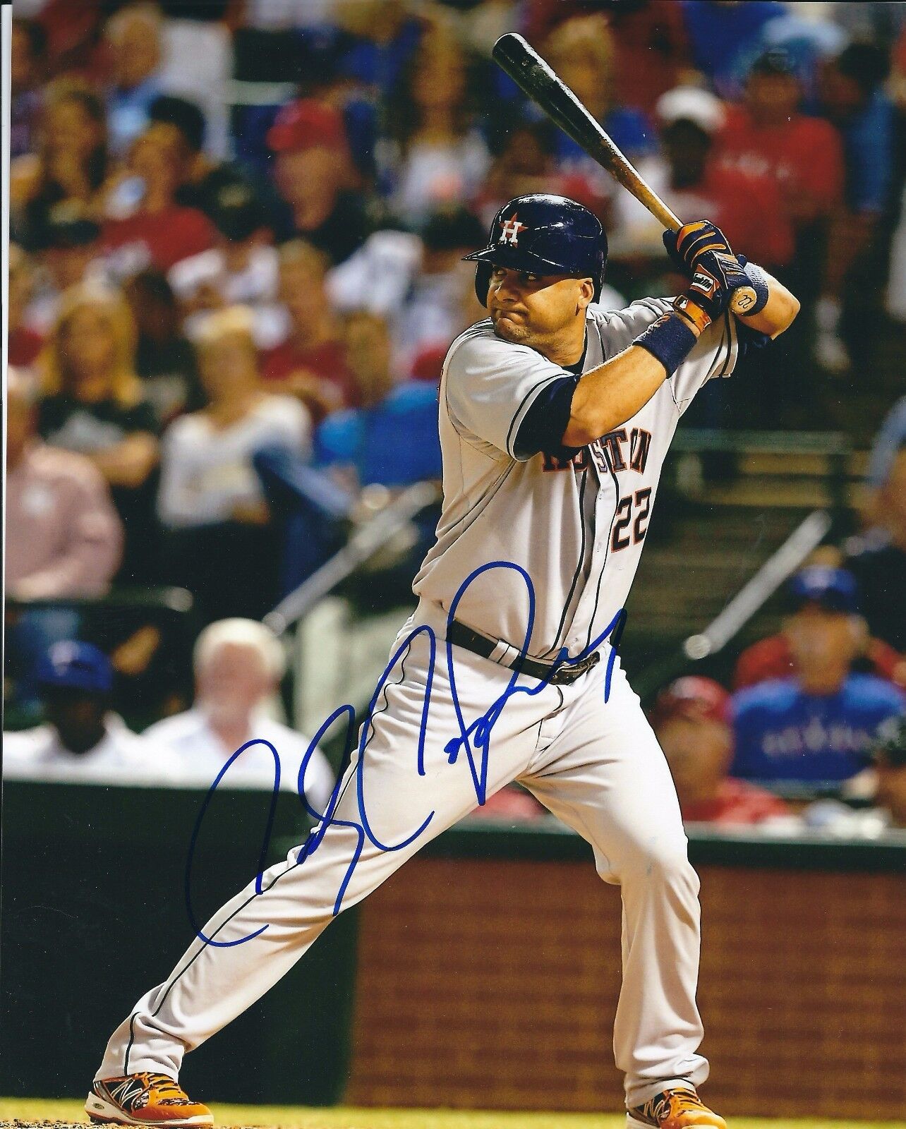 Signed 8x10 CARLOS CORPORAN Houston Astros Photo Poster painting - COA