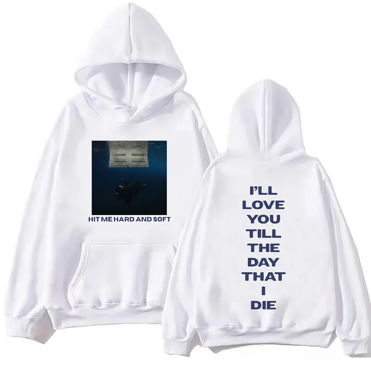 Hit Me Hard and Soft Printed Hoodie Hip Hop Pullover Tops at Hiphopee