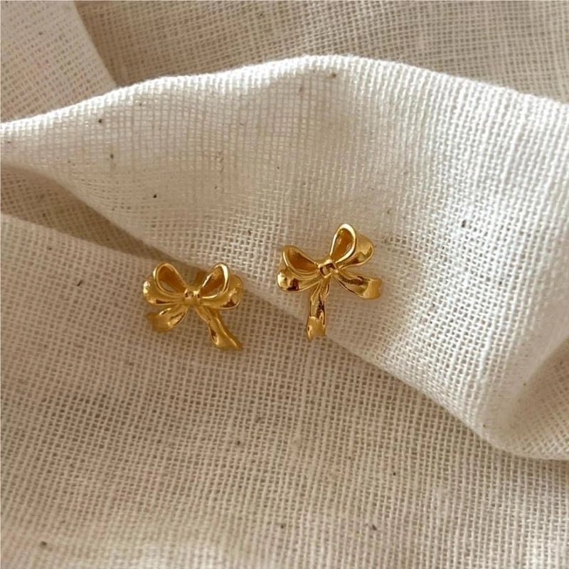1 Pair 925 Sterling Silver Bow Knot Earrings