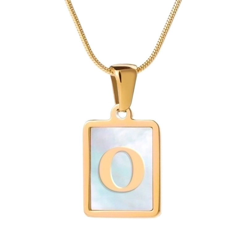 Stainless Steel 18K Gold Plated Casual Commute Plating Inlay Letter Shell Pendant Necklace