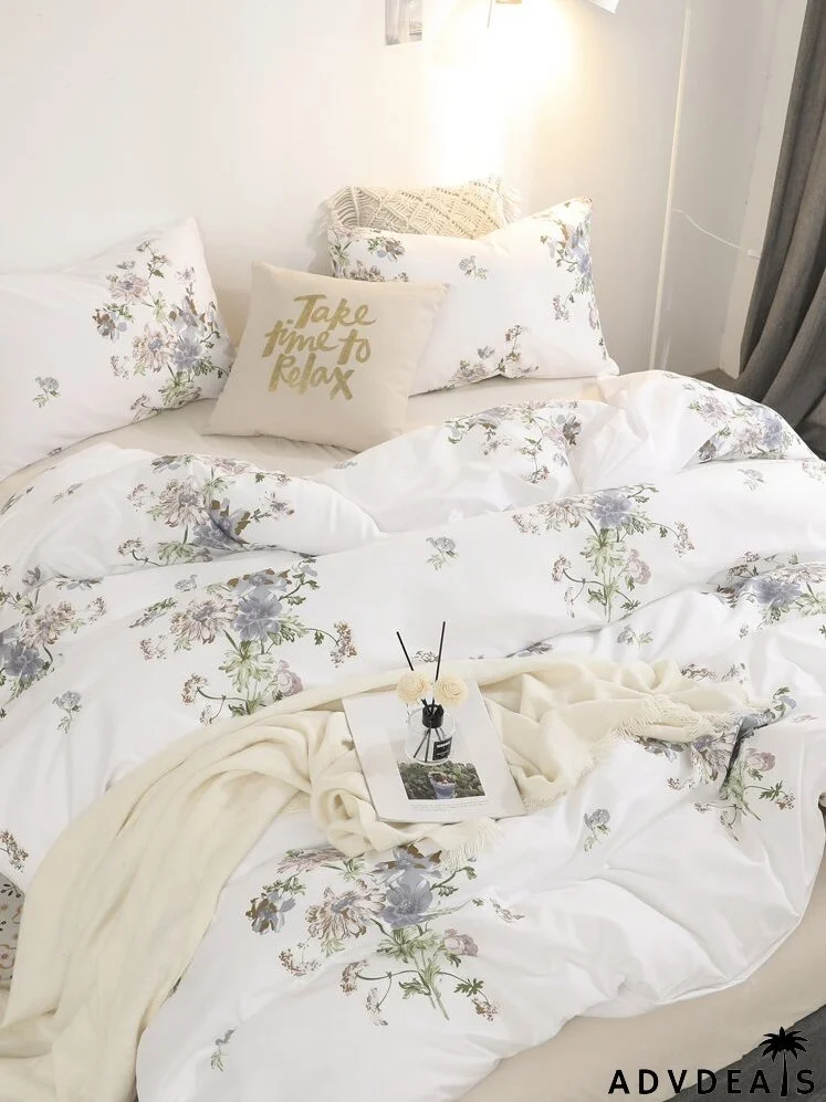 Flower Print Bedding Set Without Filler