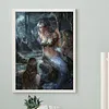 Meerjungfrau 5d DIY Runde Vollbohrer Dimond Gem&auml;lde Kit Haus Wanddekoration 30x40cm