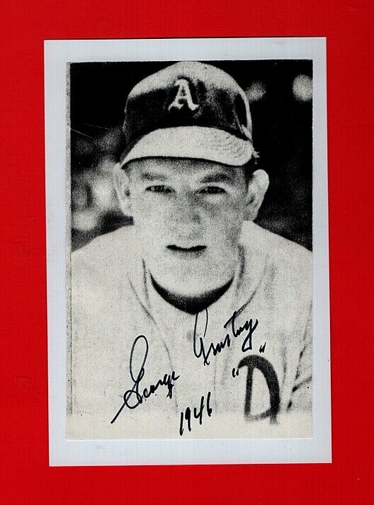 1946 GEORGE ARMSTRONG-PHILADELPHIA A'S VINTAGE AUTOGRAPHED 4X6 Photo Poster painting-(d.1993)