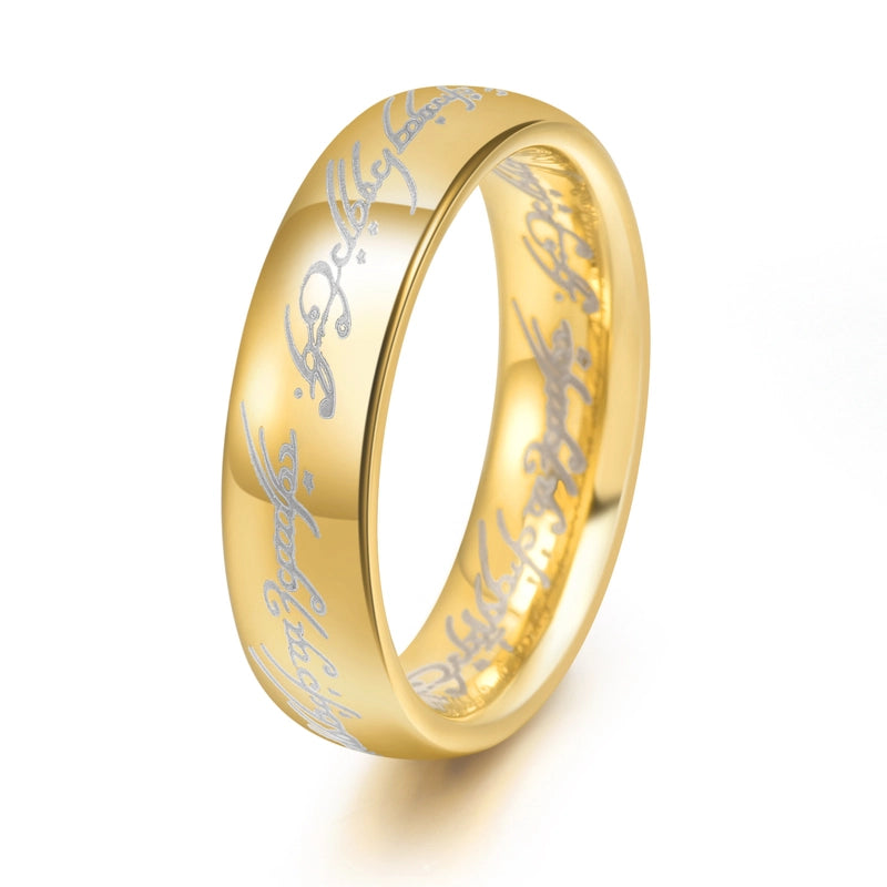 Personality Tungsten Steel Ring Trend Lord Of The Rings Tungsten Gold Men's Jewelry Domineering Fashion OL Ring Jewelry