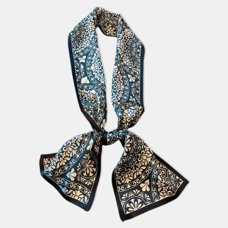 Mulberry Silk Blue and White Porcelain Scarf Retro Ethnic Style Double Layer Scarf
