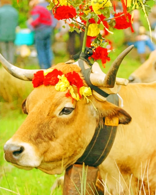 

Cow And Flowers – Paint By Numbers - 40*50CM, 501 Original